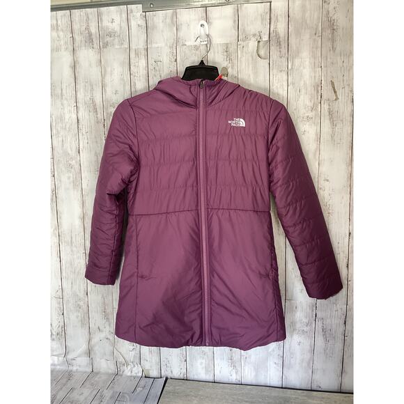 The North Face Girls Moss Bud Swirl Parka Size XL Purple Jacket Hoodie Zip Up